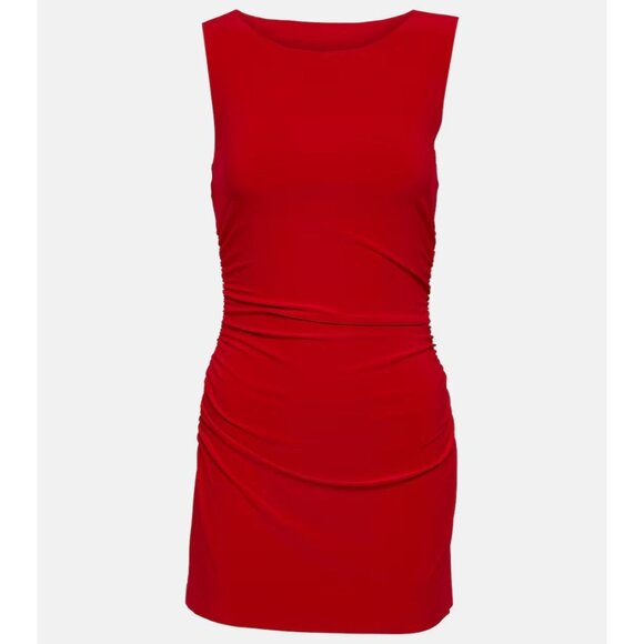 Norma Kamali Sleeveless Pickleball Mini Dress in Tiger Red Small New Womens - Picture 10 of 15